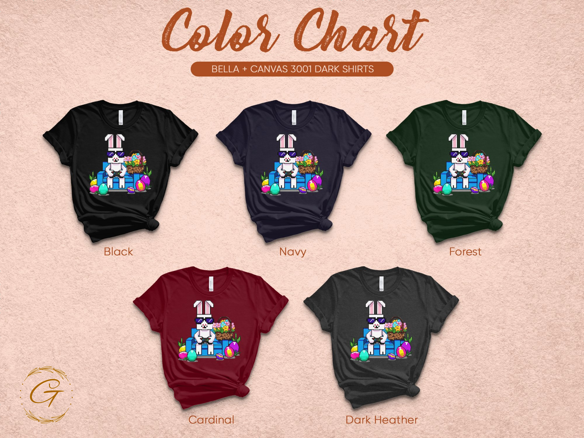 Fun Easter Bunny and Eggs Graphic Tee Shirt product