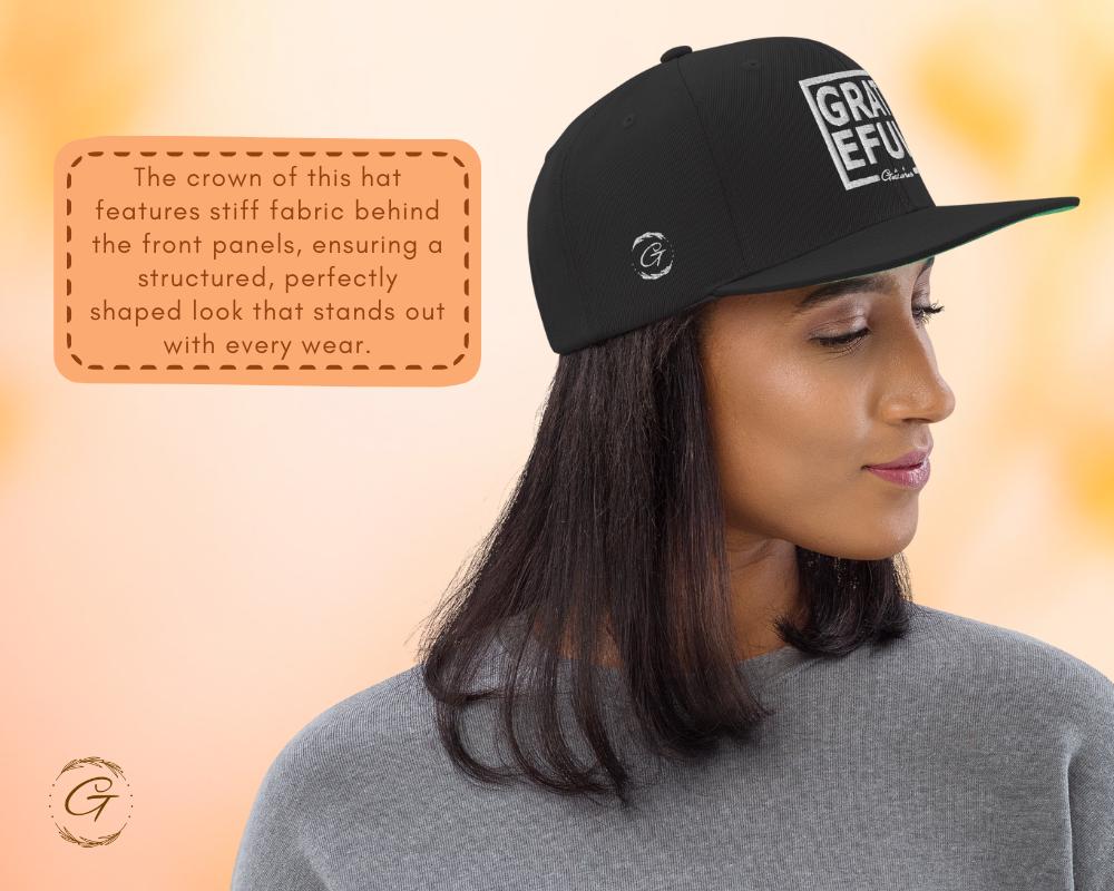 Grateful Design Snapback Hat Stylish Embroidered Cap