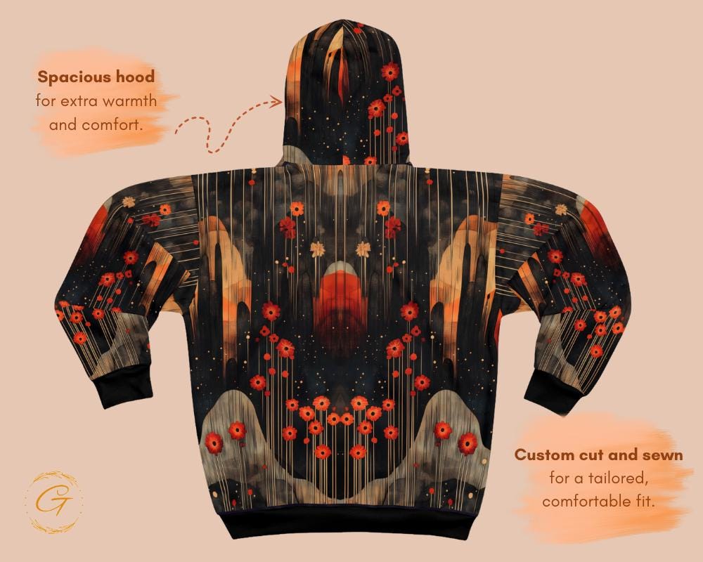 Quantum Nature Black Design Unisex Zip Hoodie All-Over Print