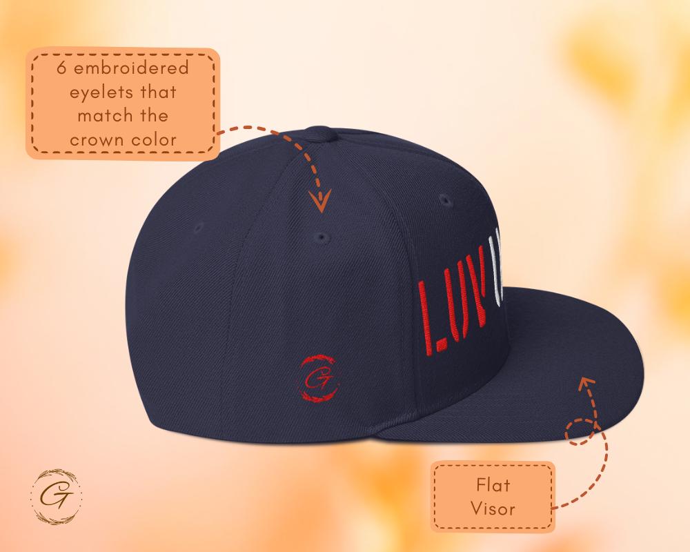 LUV URSELF Snapback Hat, Embroidered Adjustable Cap