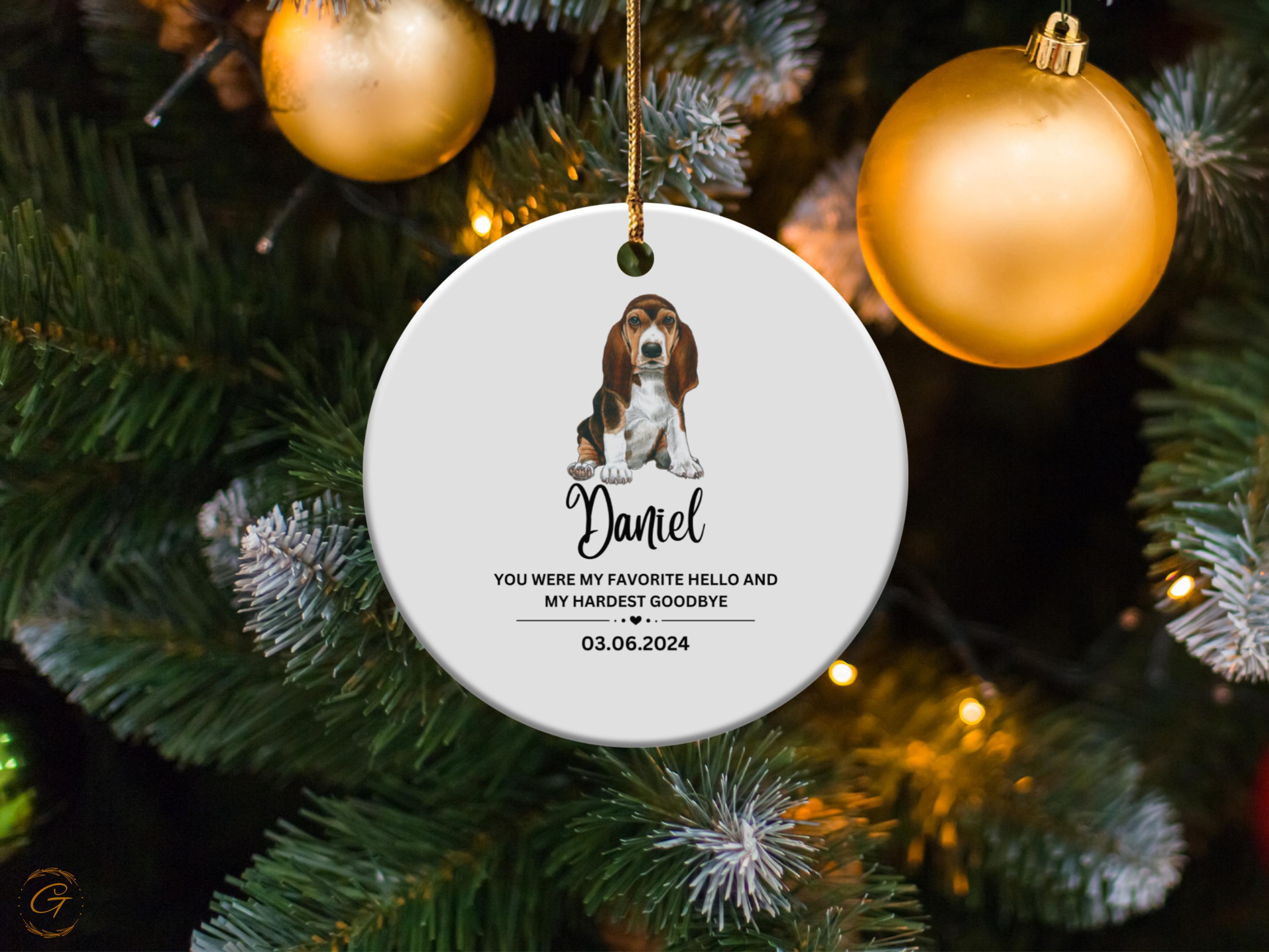 Personalized Pet Memorial Ornament, Custom Dog Memory Keepsake, Loss of Pet Gift, Dog Remembrance Ornaments, Tribute Decor, In Loving Memory