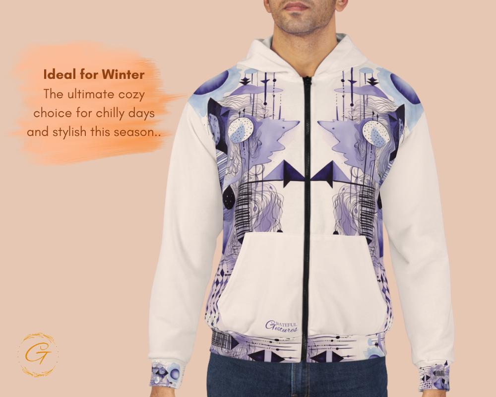 Quantum Pastel Design Unisex Zip Hoodie All-Over Print