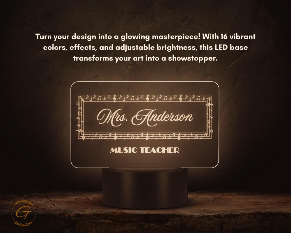 Profession Name Plate Acrylic LED Light, Custom Desk Sign