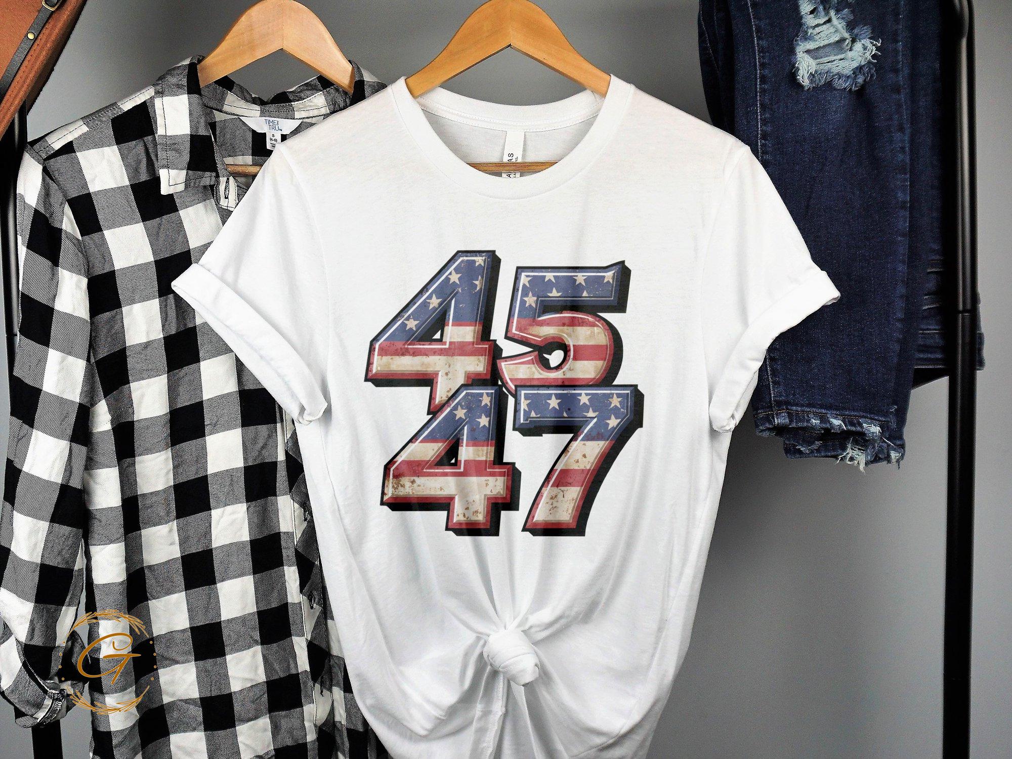 45 47 American Flag Design Tee