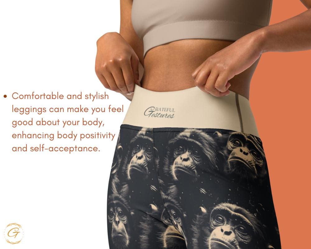 Chimpanzee AOP Yoga Leggings and Shorts - Funny Animal Activewear - High-Waisted AOP Gym Pants for Women - Unique Ideal Gift for Yoga Lovers