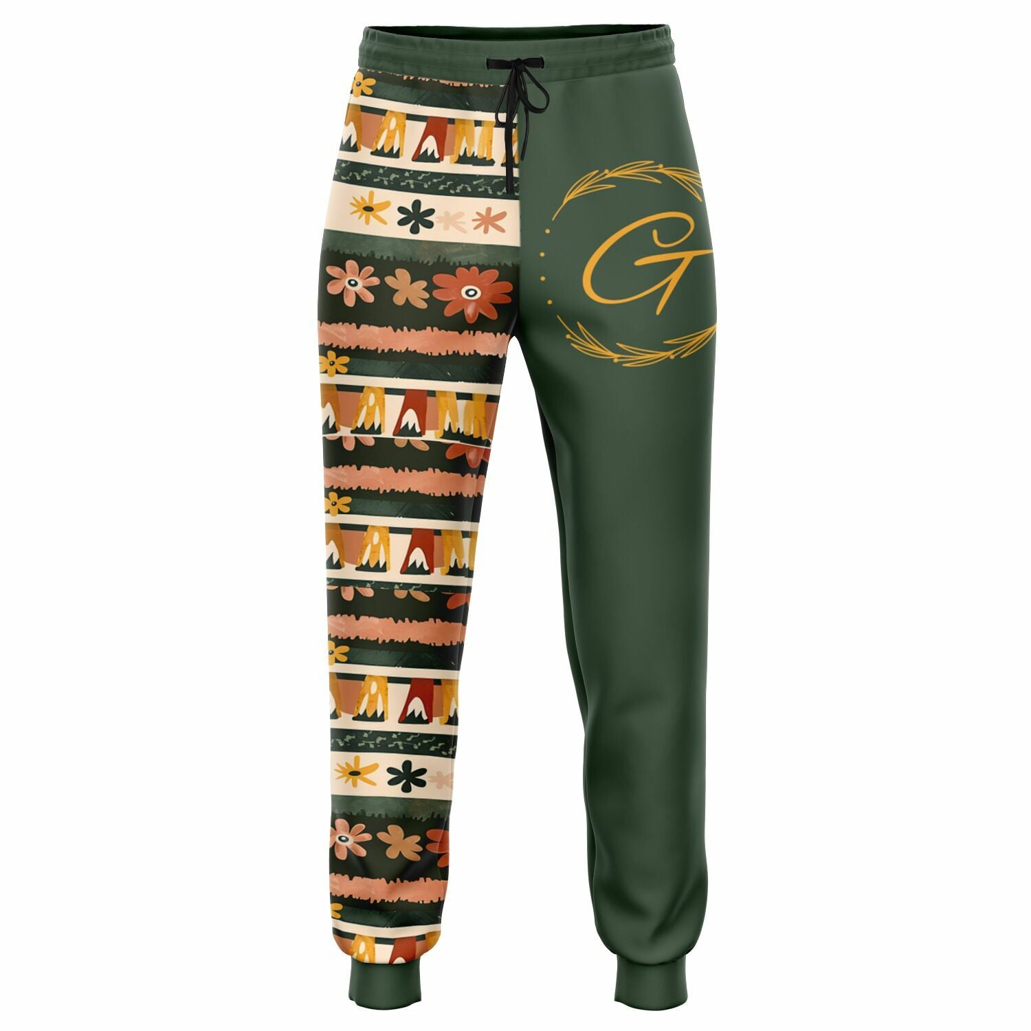 Retro Floral Boho Joggers | Vintage Aesthetic Sweatpants