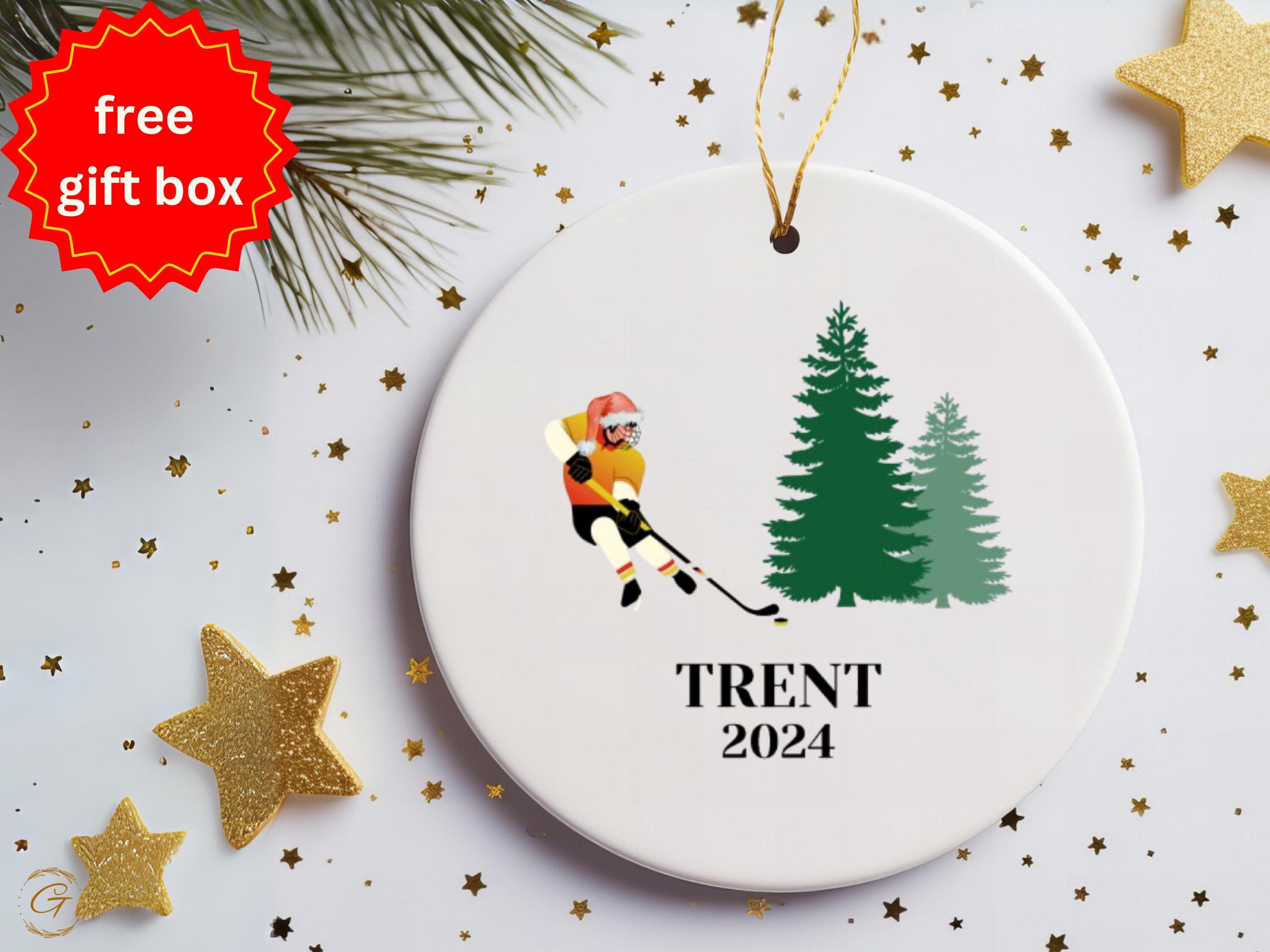 Personalized Ice Hockey Ornament, Custom Christmas Tree Decoration