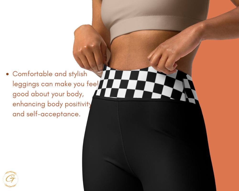 Checkered Black and White Yoga Leggings and Shorts - High-Waisted Activewear - Stylish Workout Gear - Organic Cotton Leggings -Soft Leggings