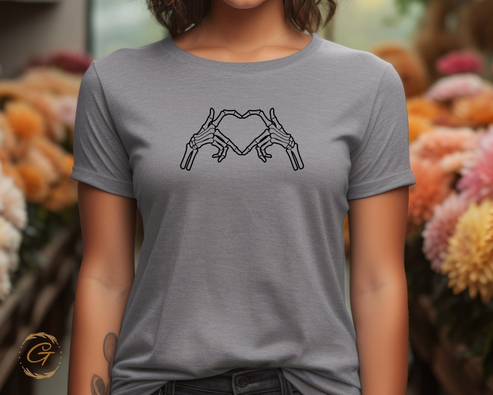 Skeleton Hand Heart Graphic Tee shirt product