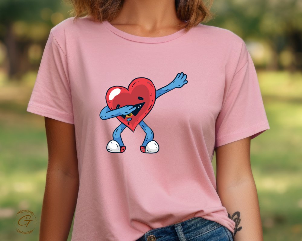 Quirky Heart Dabbing Tee Fun Graphic Unisex Shirt product