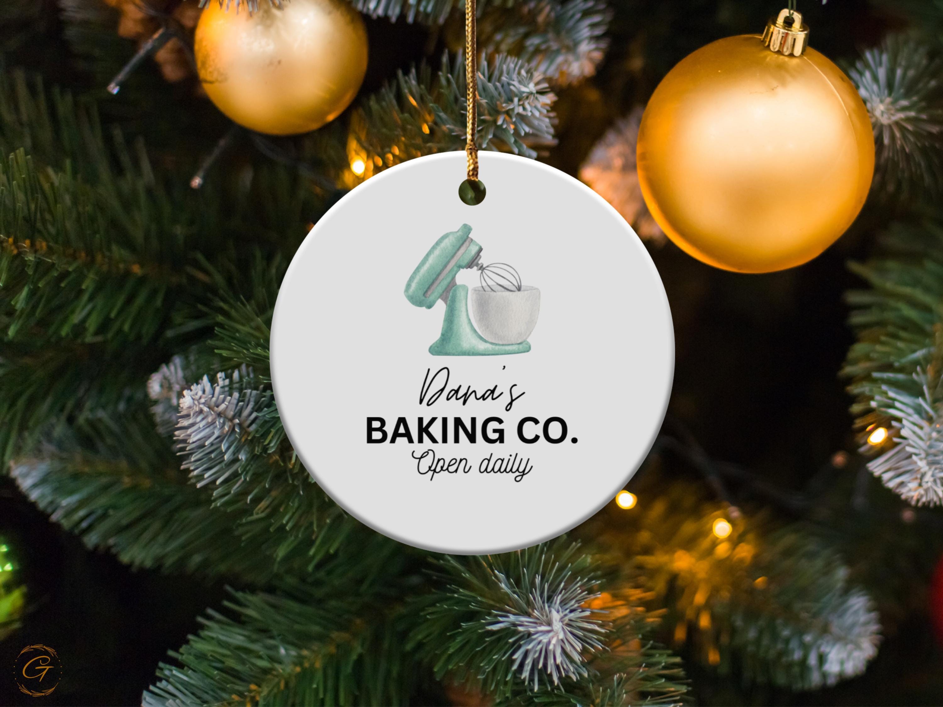 Personalized Baker Ornament, Baking Decors, Bakery Themed Christmas Ornament, Kitchen Xmas Decor, Chef Gift, Pastry Shop Holiday Tree Accent