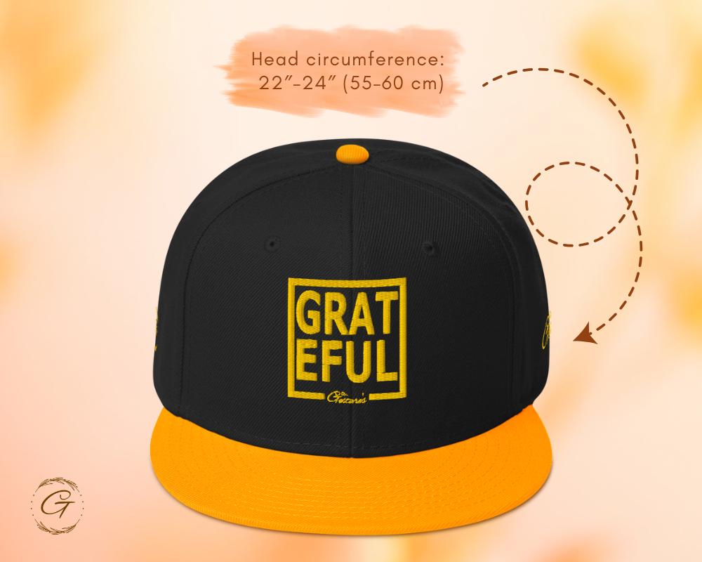 Grateful Snapback Hat Embroidered Design