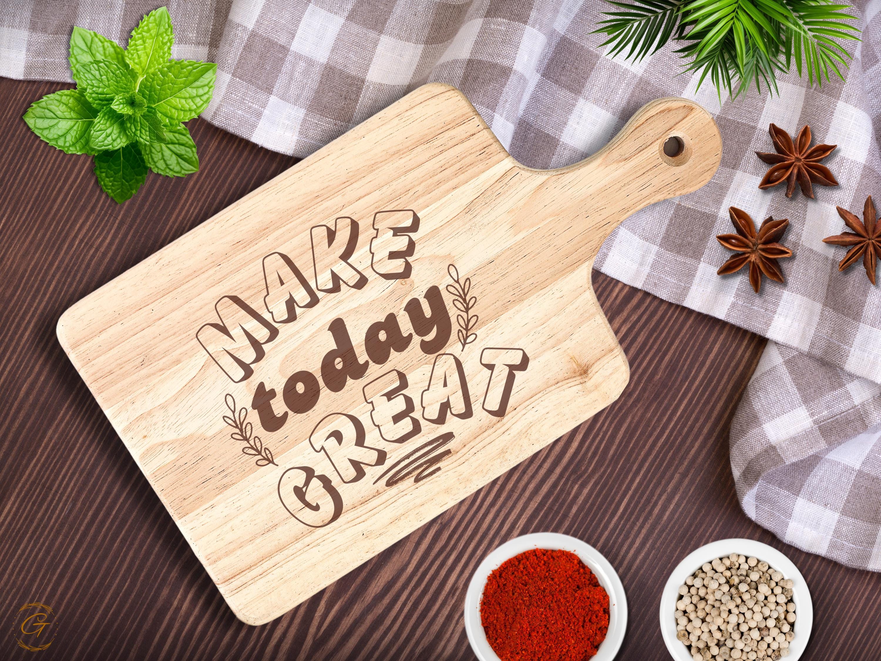 Make Today Great Hardwood Cutting Board | Engraved Inspirational Kitchen Gift | Rustic American-Made Cutting Board for Home Cooks| Chef Gift