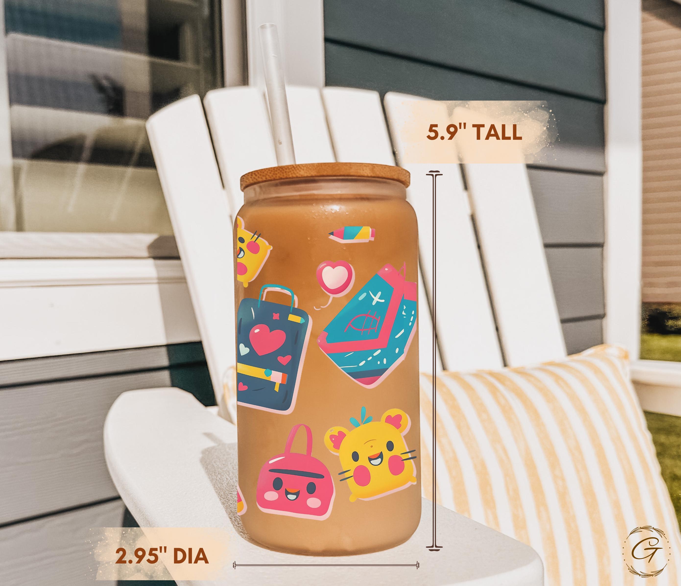 Cute Kawaii Pattern Frosted Glass Cup