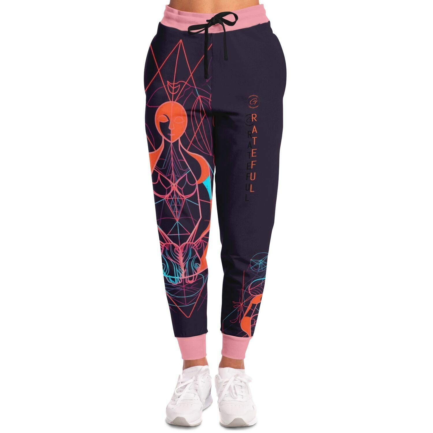 Neon Sacred Geometry Joggers – Spiritual Aesthetic Sweatpants for Men & Women
