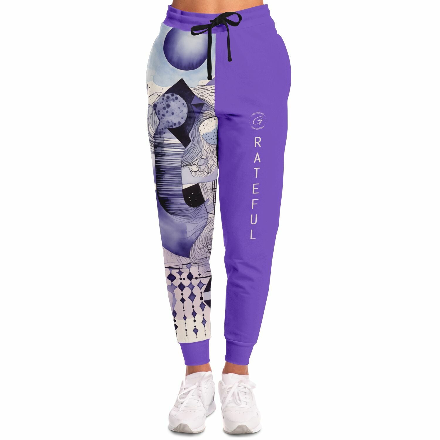 Abstract Purple Art Joggers – Trendy Watercolor Sweatpants for Men & Women