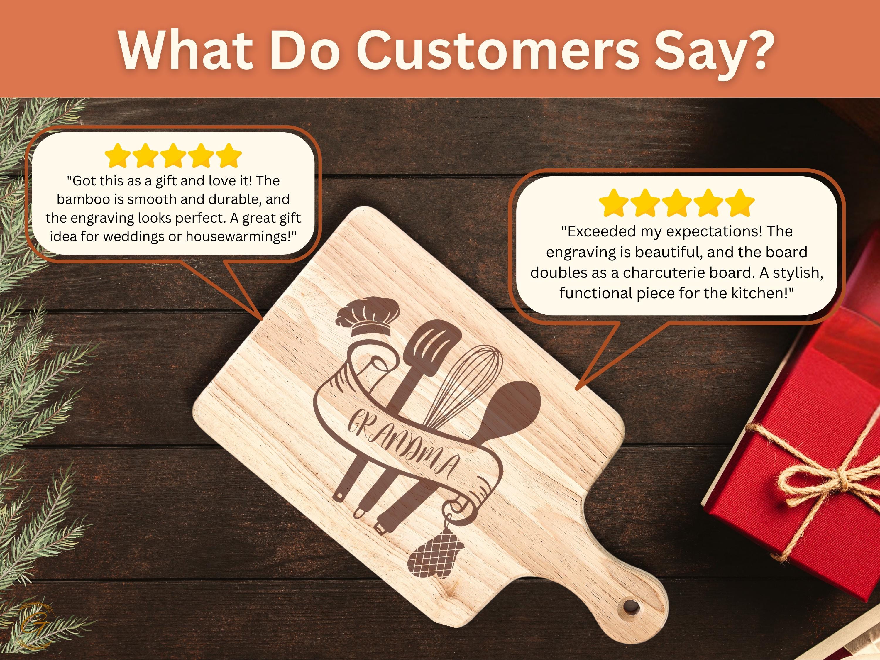 Grandma's Kitchen Cutting Board | Engraved Kitchen Utensils | Personalized Rustic Wood Board | Best Gift for Grandma’s Kitchen | Ideal Gifts