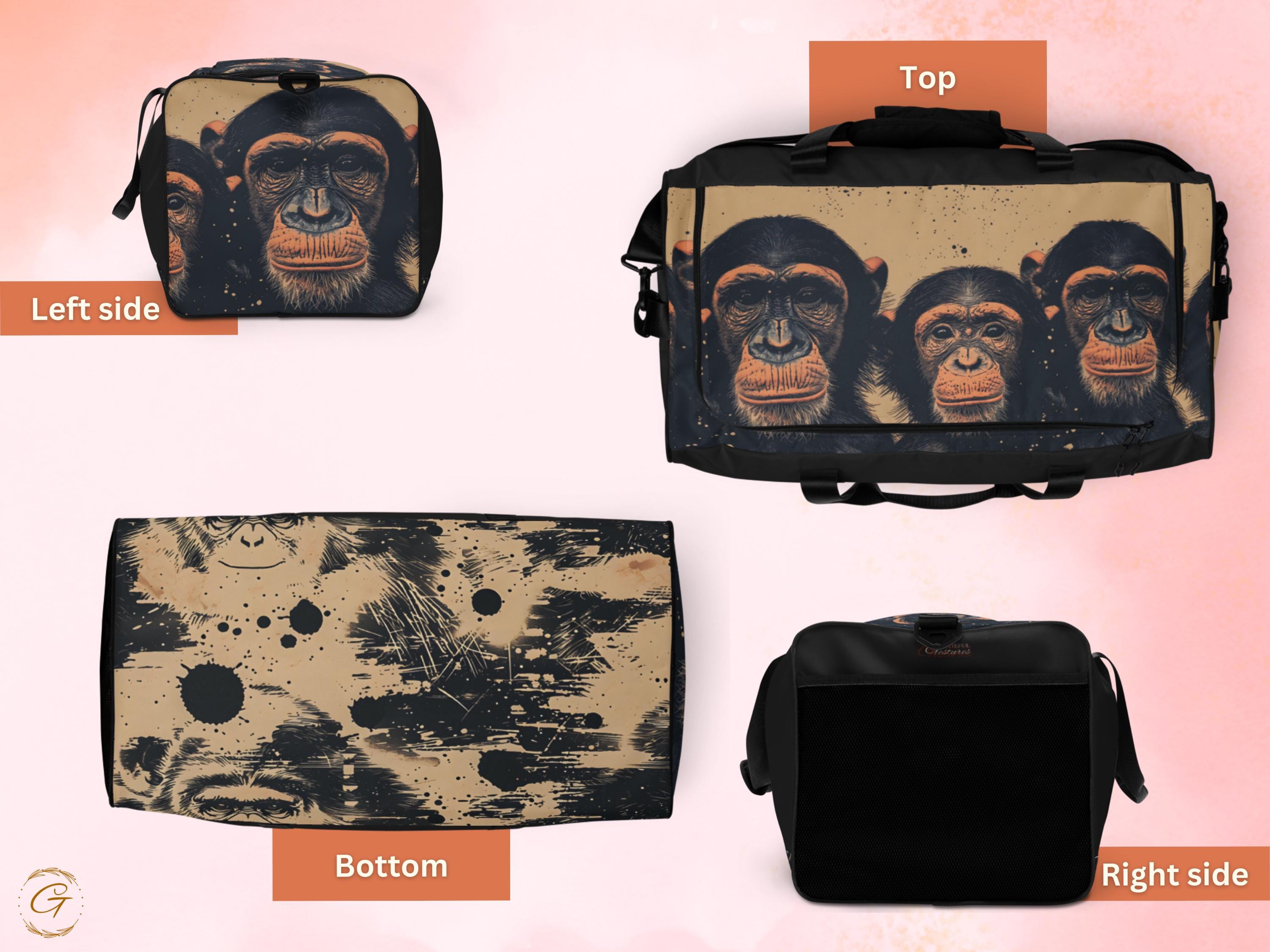 Chimpanzee AOP Duffel Bag - Stylish Monkey Gym Bags