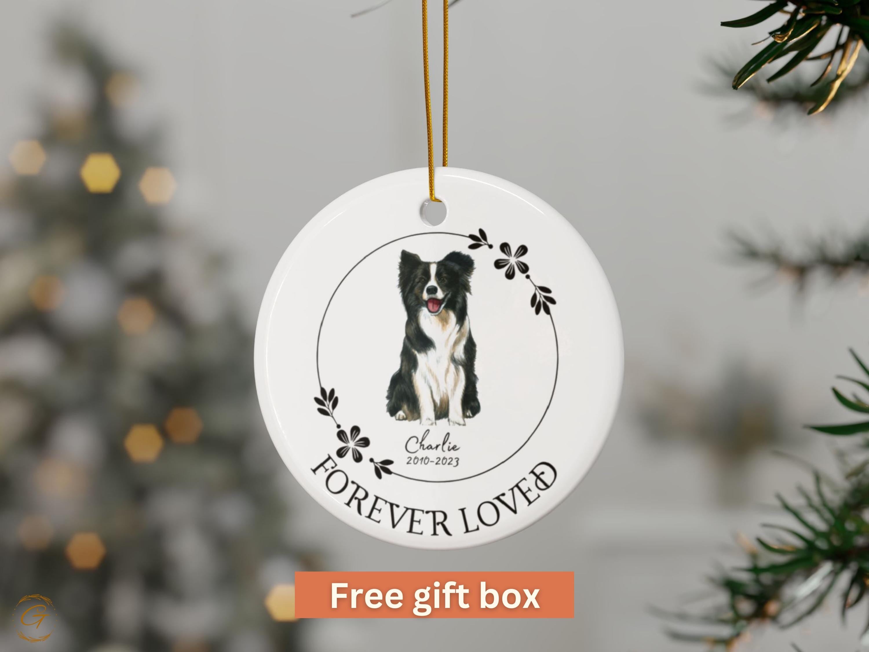 Personalized Pet Memorial Ornament, Dog Remembrance, Forever Loved Keepsakes, Pet Loss Sympathy, Christmas Tree Decoration, In Loving Memory