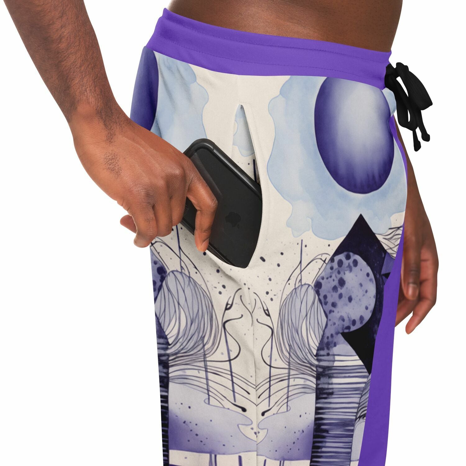 Abstract Purple Art Joggers – Trendy Watercolor Sweatpants for Men & Women