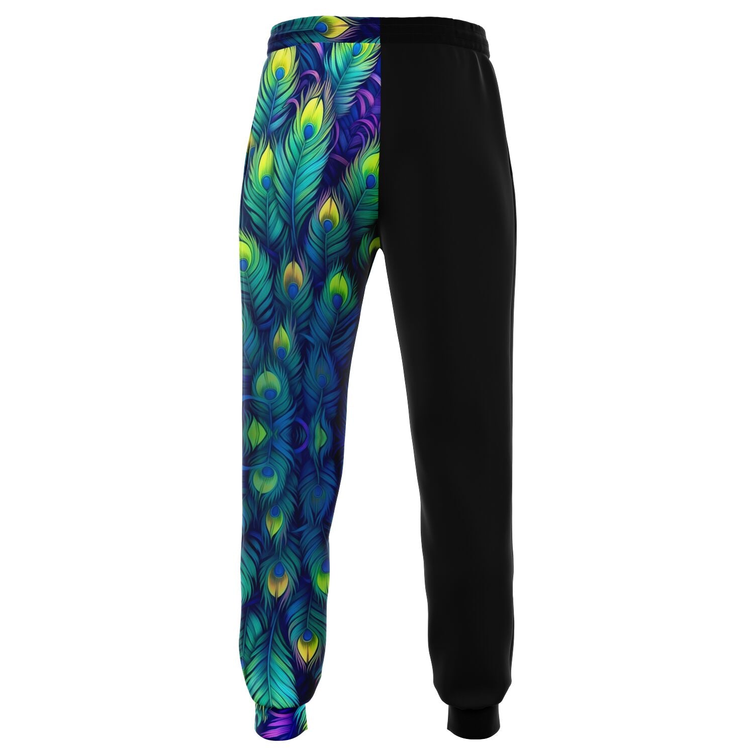 Peacock Feather Joggers – Vibrant Artistic Sweatpants