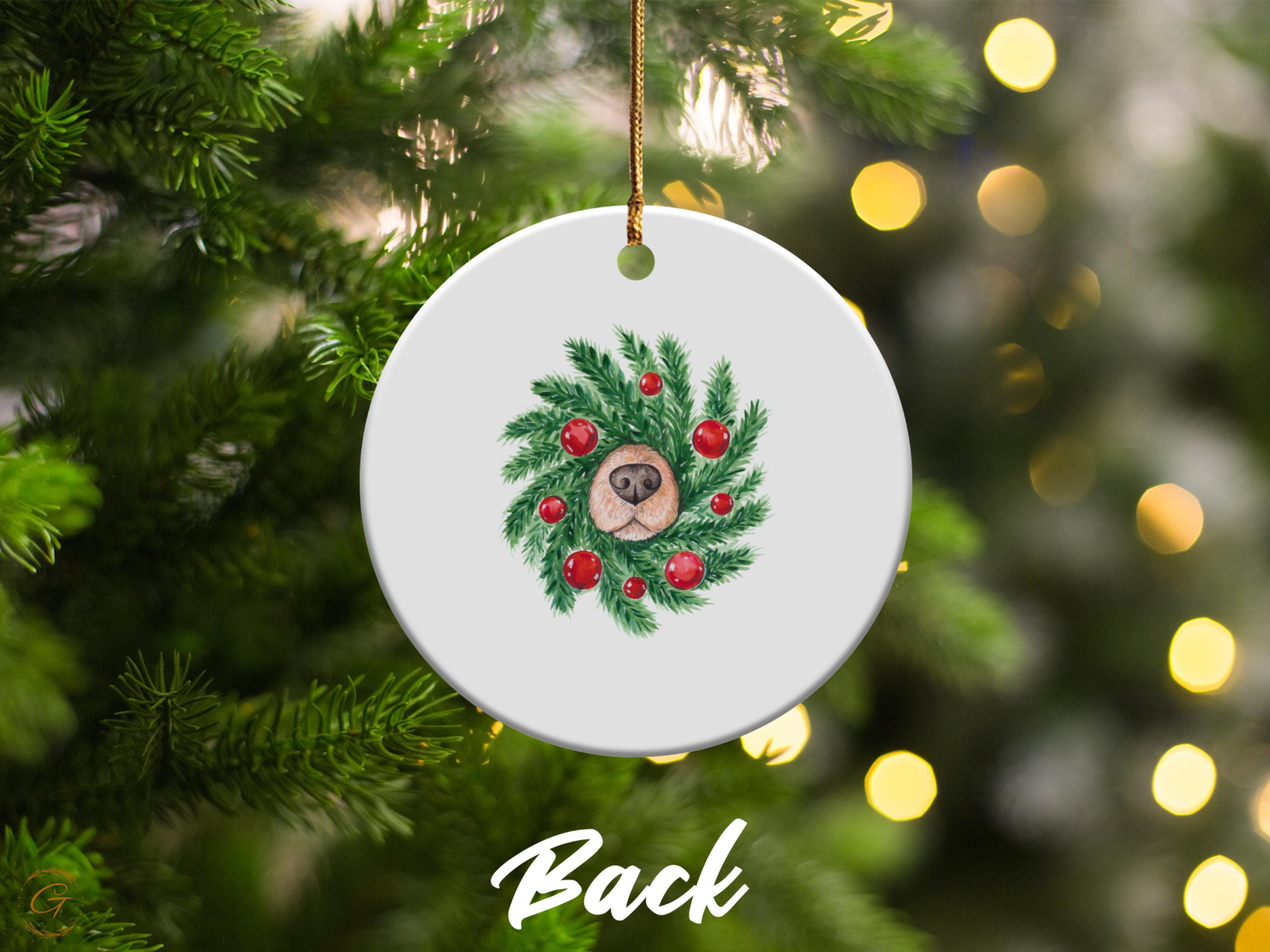 Custom Dog Ornament 2024, Personalized Pet Keepsake, Christmas Tree Decoration, Holiday Gift for Dog Lovers with Customizable Name, Pet Gift
