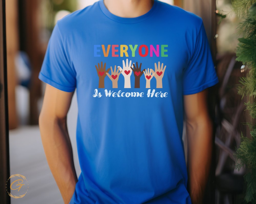 Everyone Is Welcome Here Vibrant Graphic T-shirt product