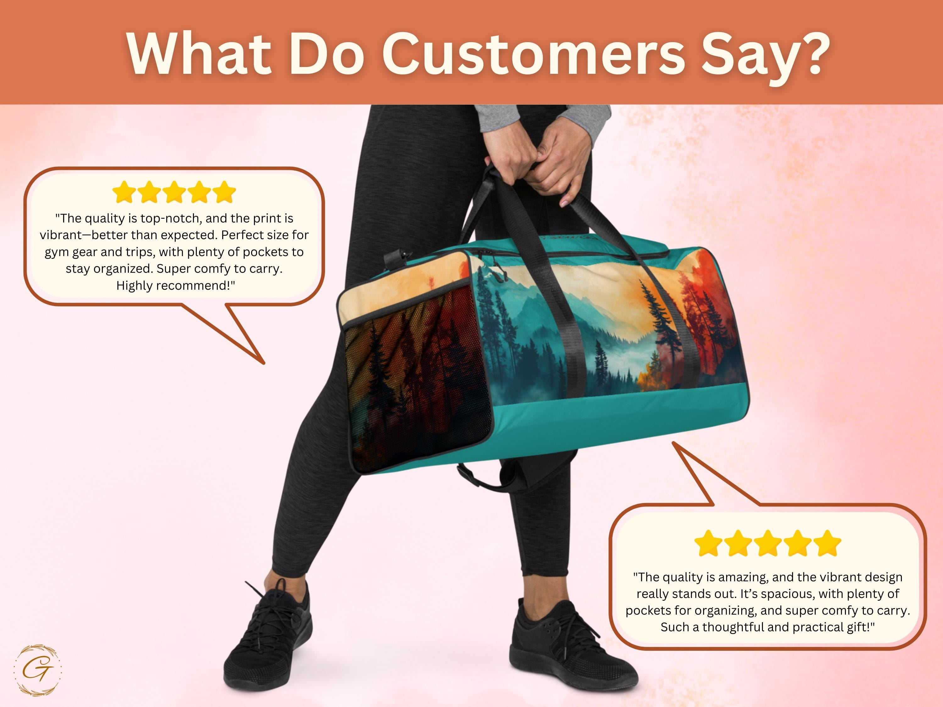 Mountain View AOP Duffel Bag - Nature-Inspired Gym Bag, Travel Bag Weekender, Scenic Outdoor Sports Bag, Durable for Men & Women, Ideal Gift