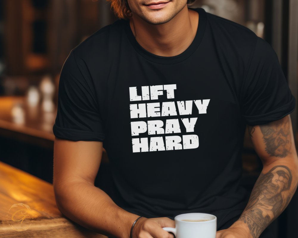 Lift Heavy Pray Hard Graphic T-Shirt product