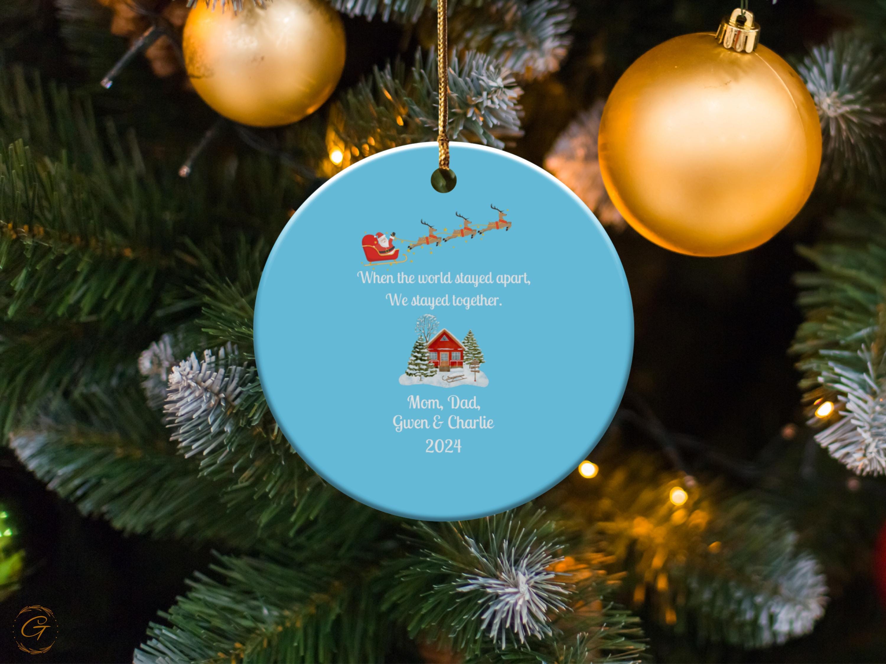Personalized Family Christmas Ornament 2024, Santa Sleigh Holiday Decoration, Customizable Keepsake with Fam Names, Unique Gift for Holidays