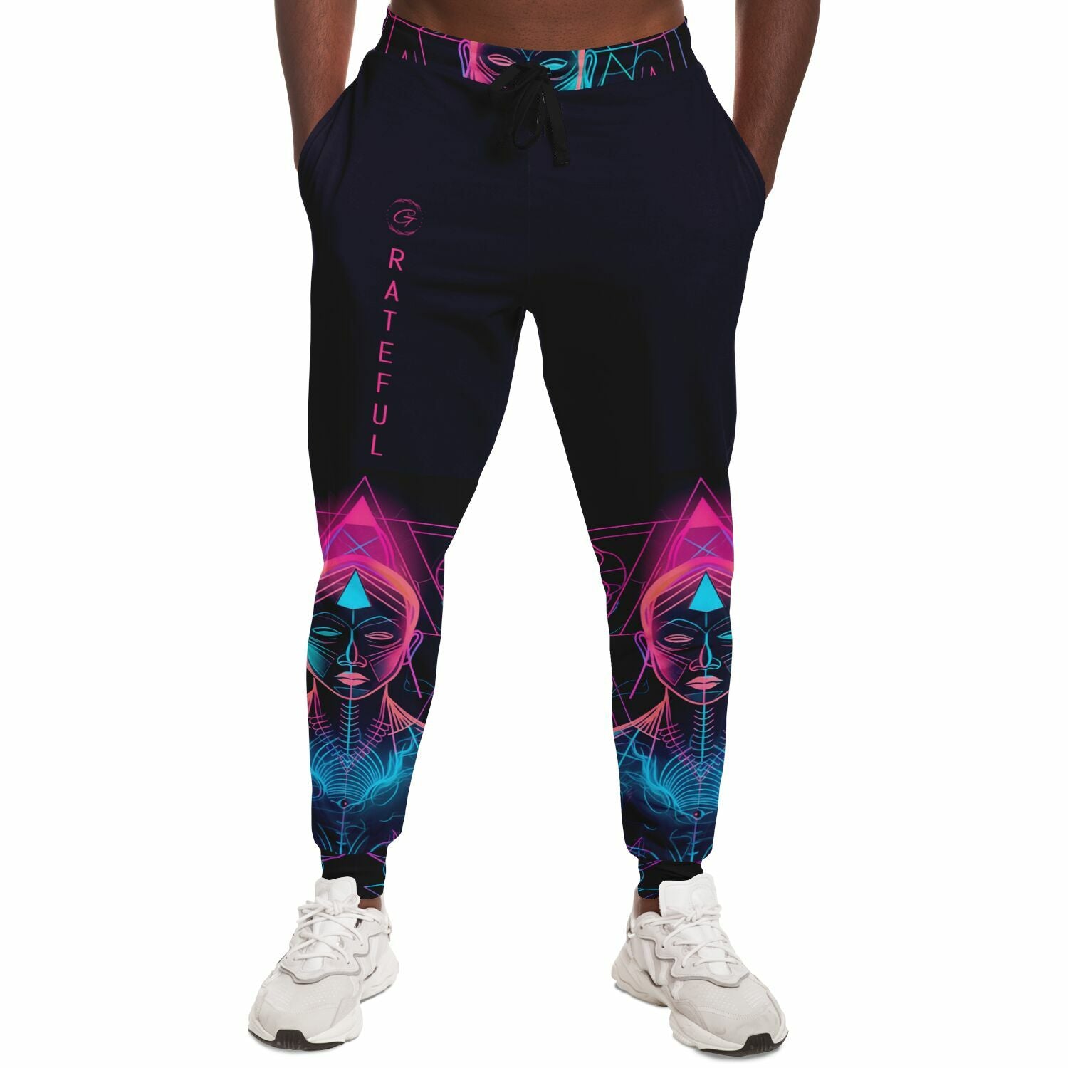 Neon Spiritual Enlightenment Joggers – Psychedelic Buddha Sweatpants