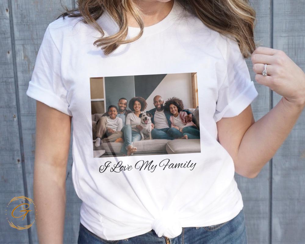 Personalized Family Love T-Shirt, Happy Family Portrait Design Tee