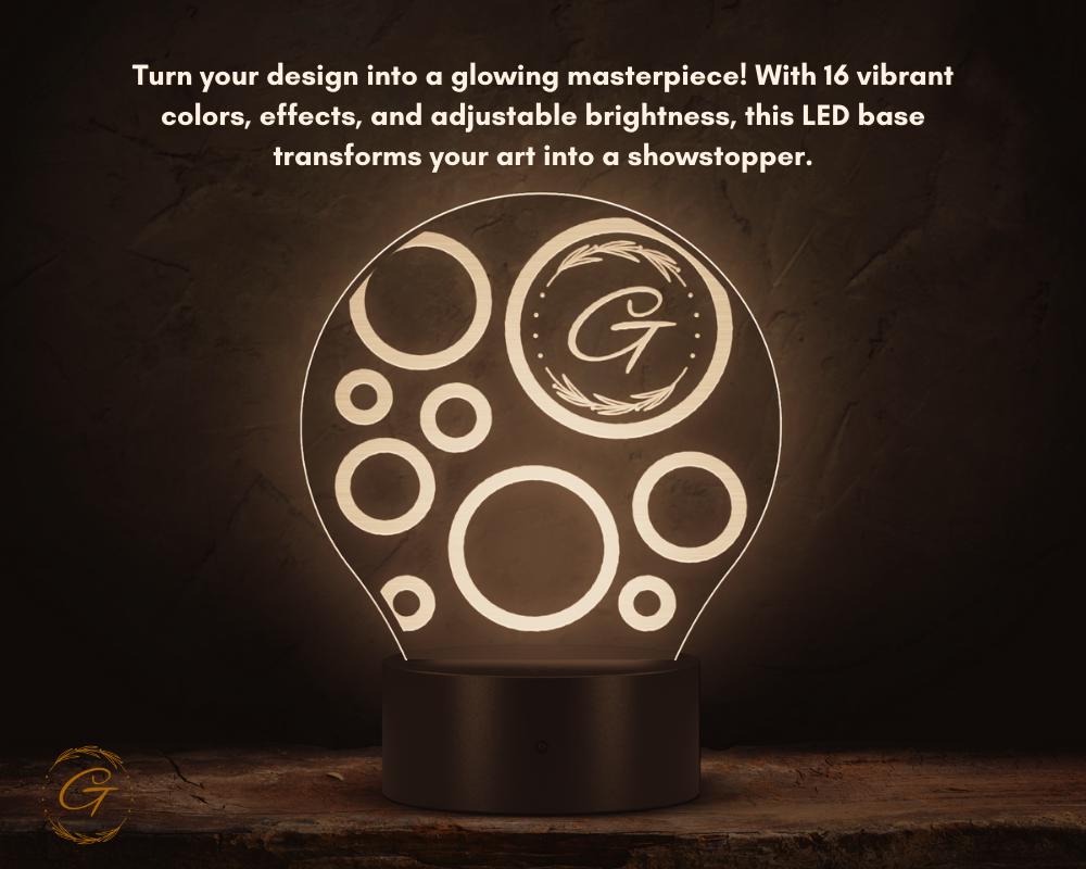 GBubble Circle Acrylic LED Sign, Modern Light Decor