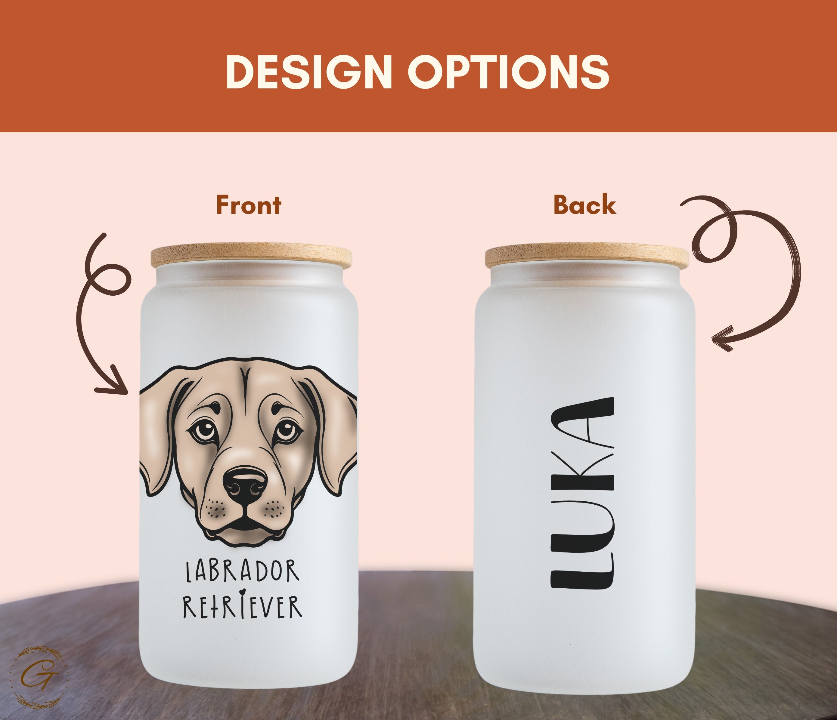 Labrador Retriever Dog Design Frosted Glass