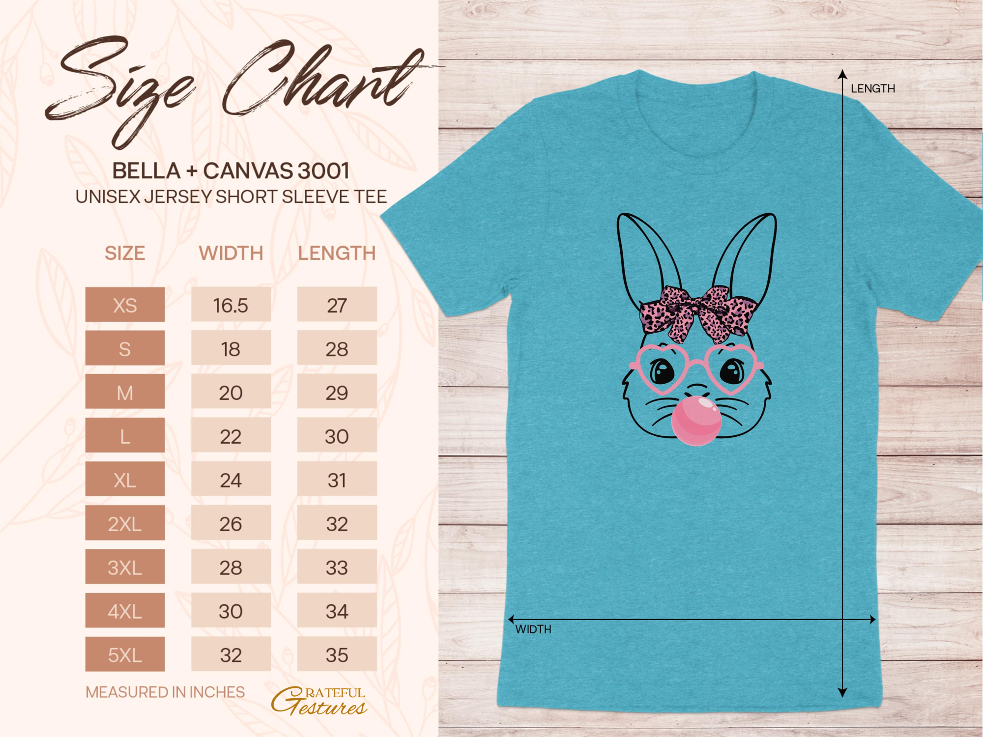 Cute Bunny with Bow and Bubblegum Graphic Tee product