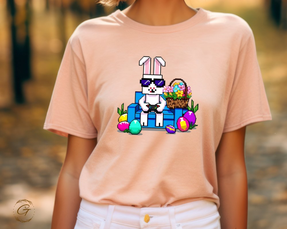 Cute Easter Bunny Pixel Art Graphic T-Shirt product