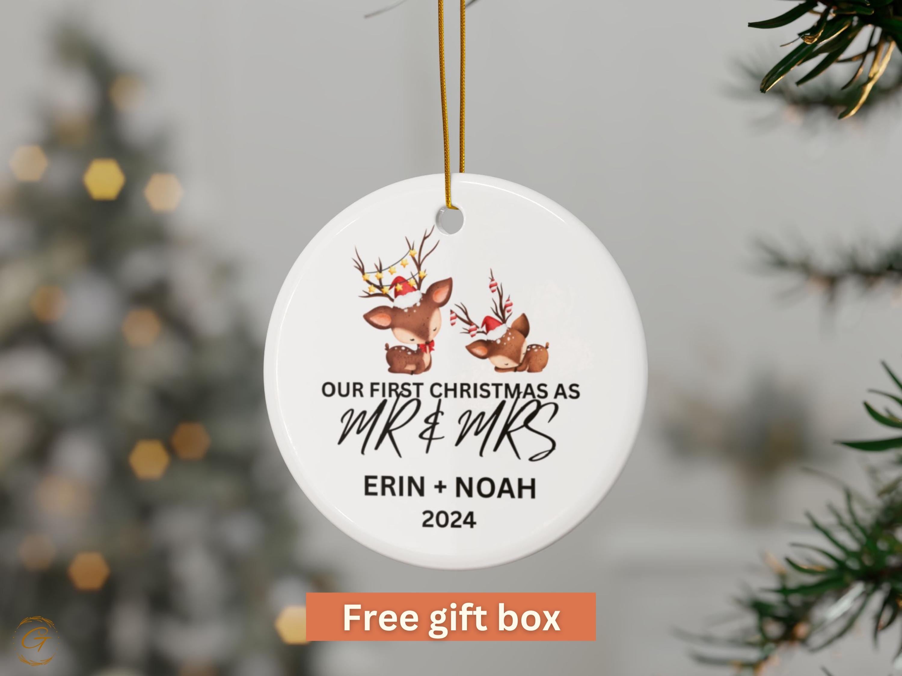 Personalized First Christmas As Mr and Mrs Ornament, Couples Christmas Ornament 2024, Custom Family Holiday Decor Gift, Family Keepsake Gift