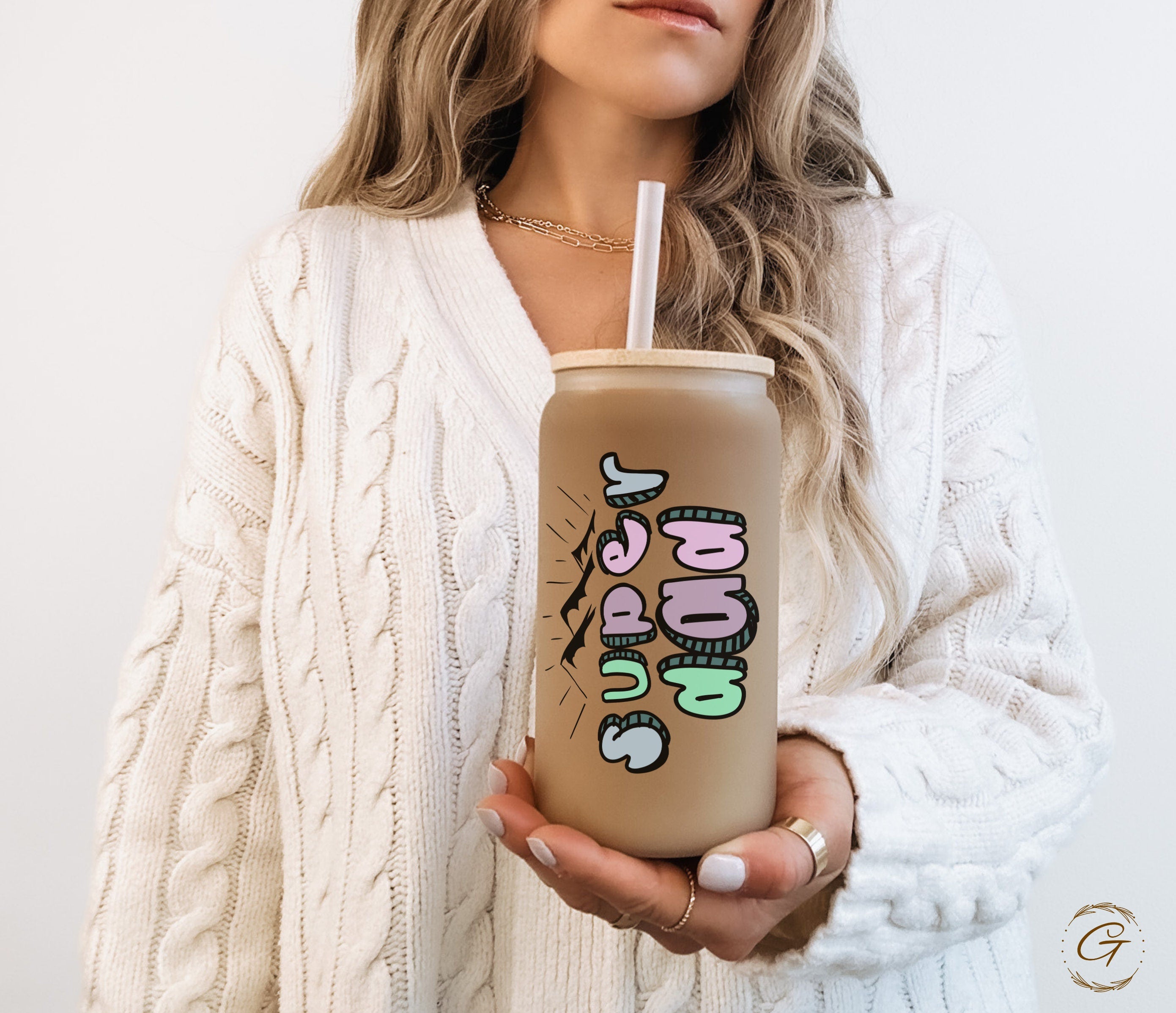 Super Daddy Personalized Frosted Glass 16oz Cup - Daily Use Father's Day