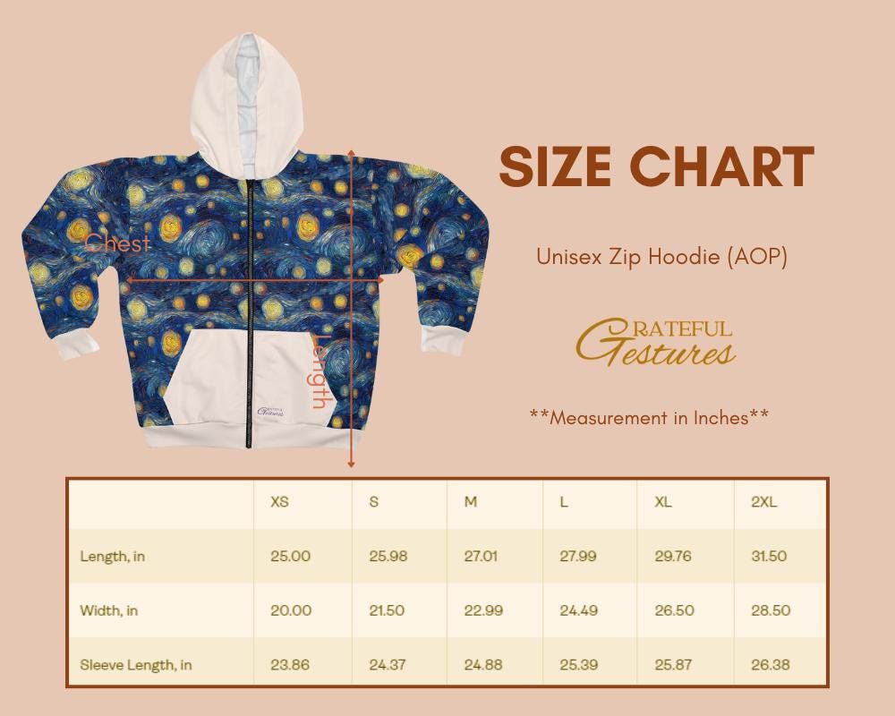 Starry Night White Pocket Design Zip Hoodie All-Over Print