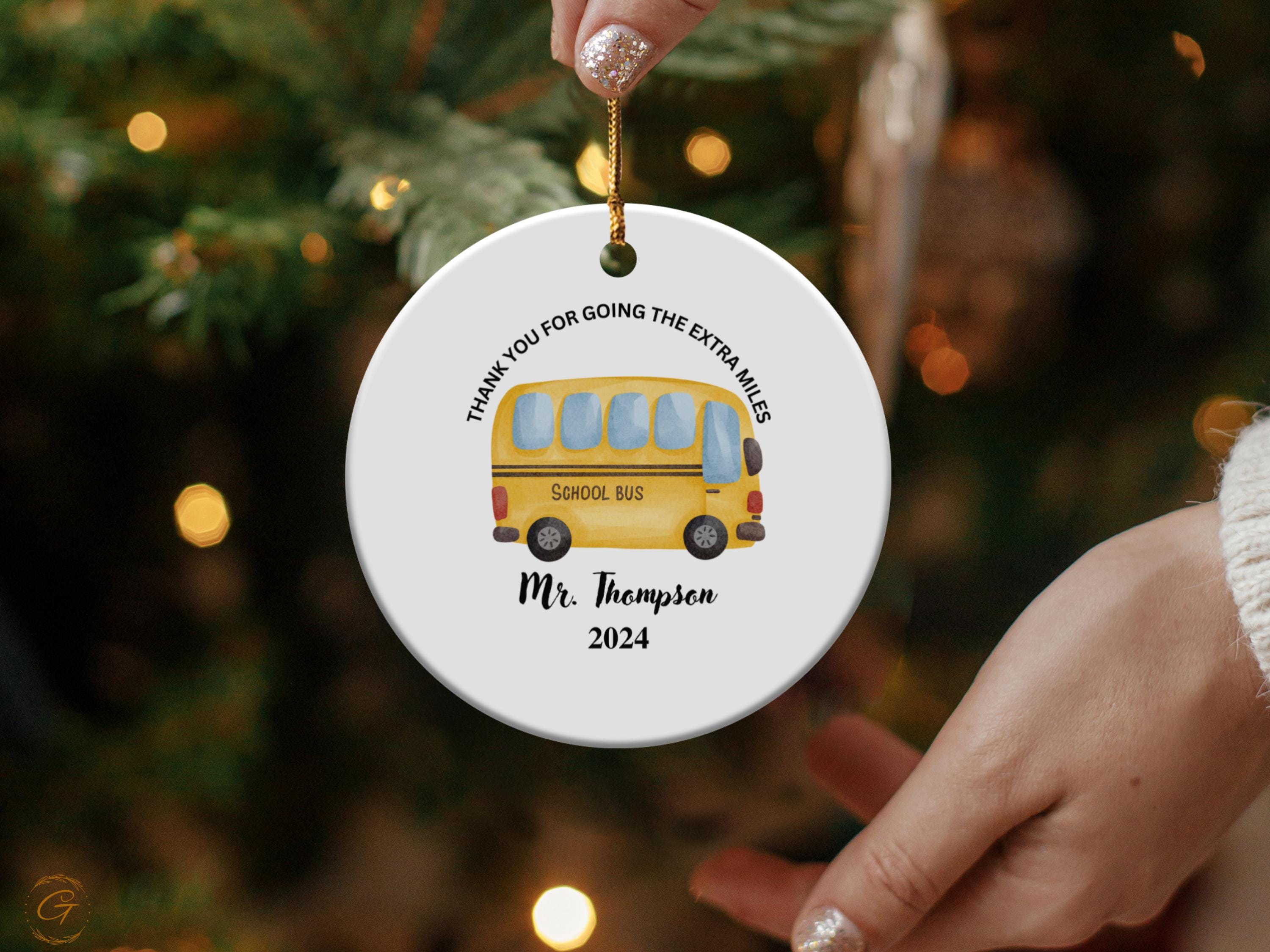 Personalized School Bus Driver Ornament, Teacher Gift, Thank You Keepsake, Custom Year Decoration, Appreciation Present, Bus Driver Souvenir