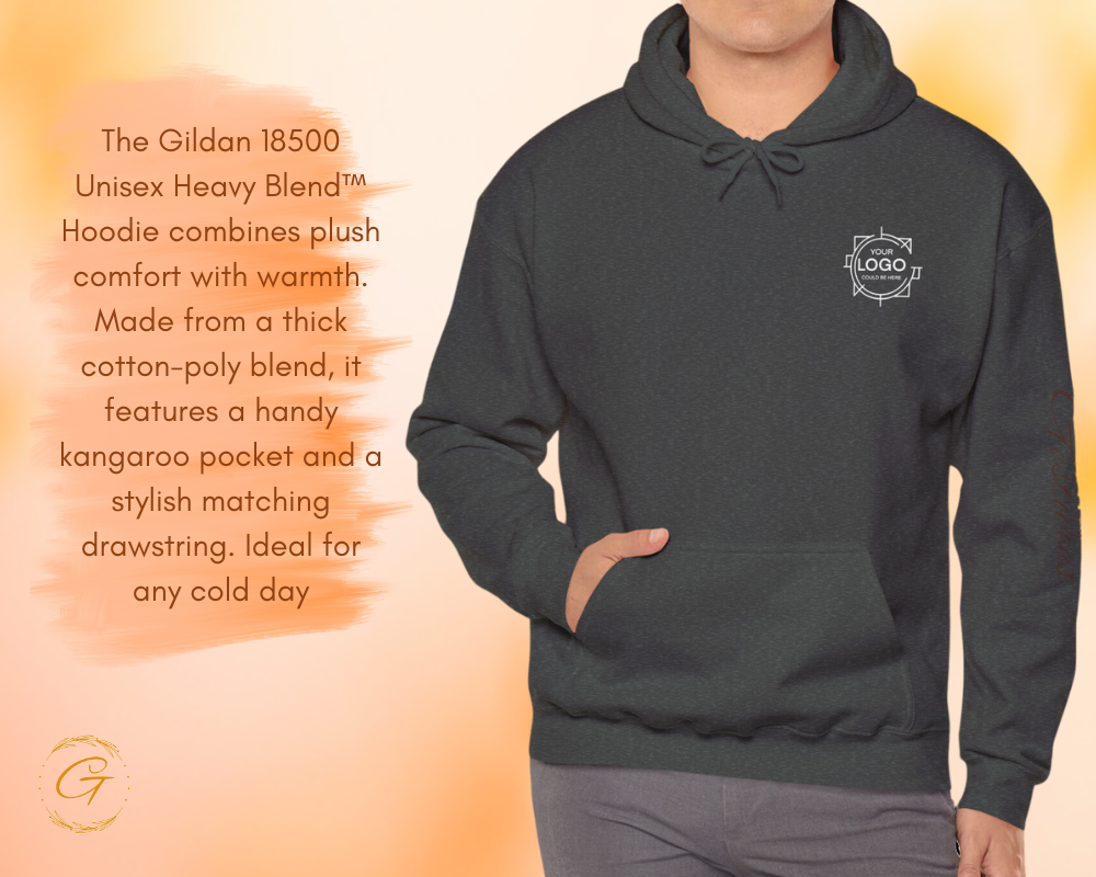 Custom Hoodies with Personalized Left Chest & Wrist Logo Print