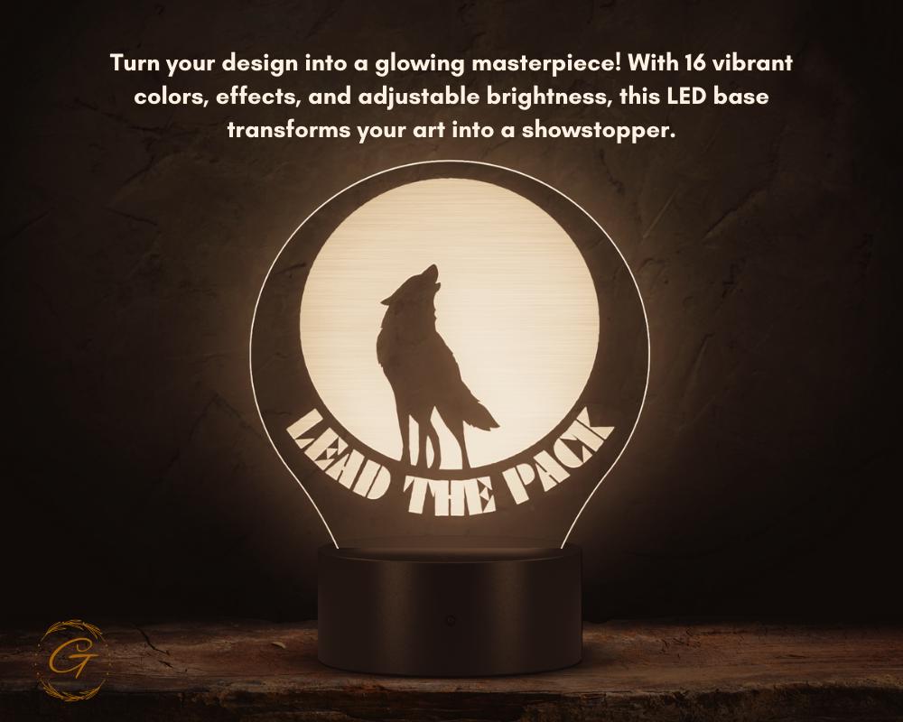 Lead The Pack Circle Acrylic LED Sign, Inspirational Wall Light