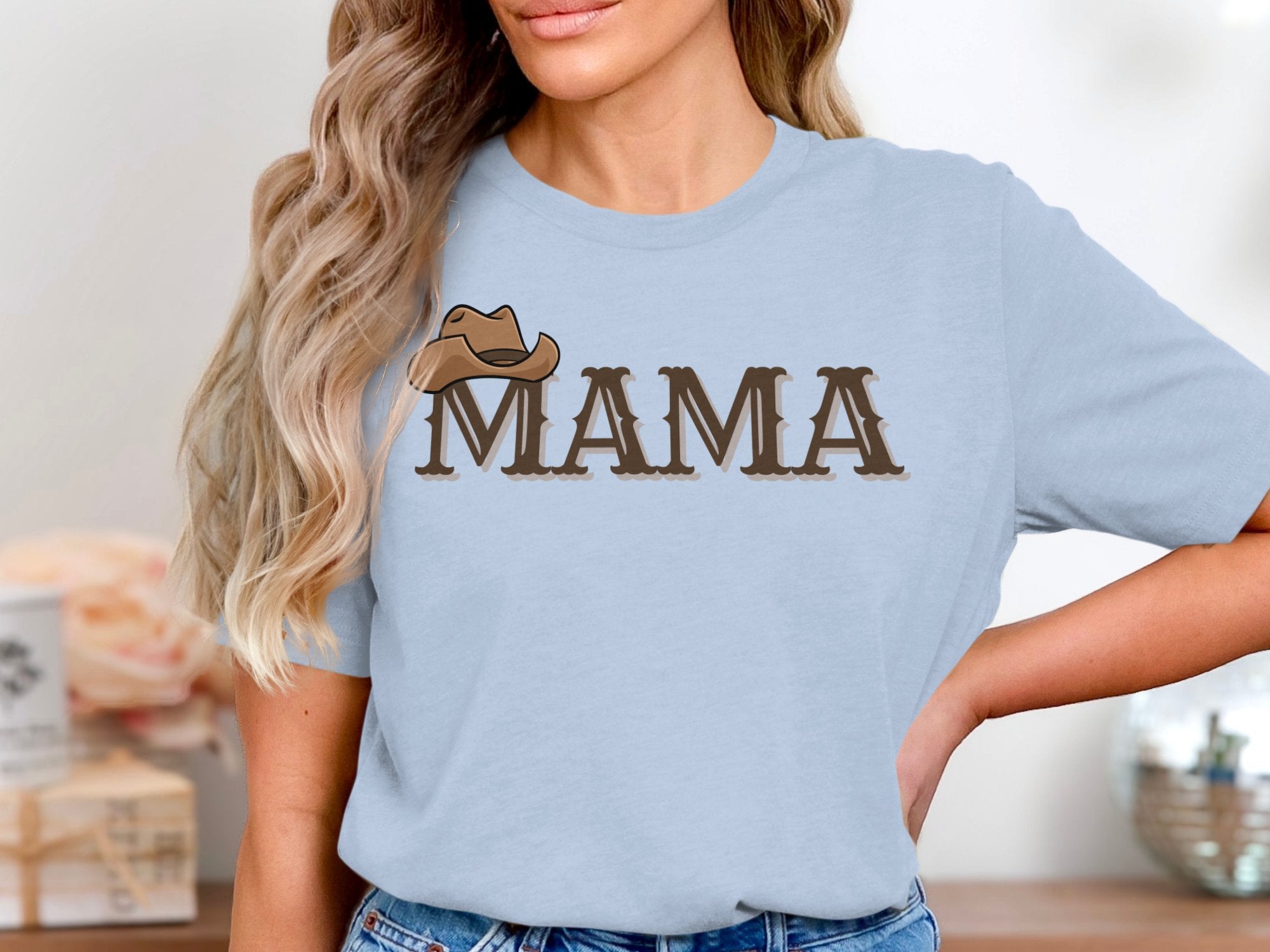 Western Style MAMA Graphic Tee Casual T-shirt product type