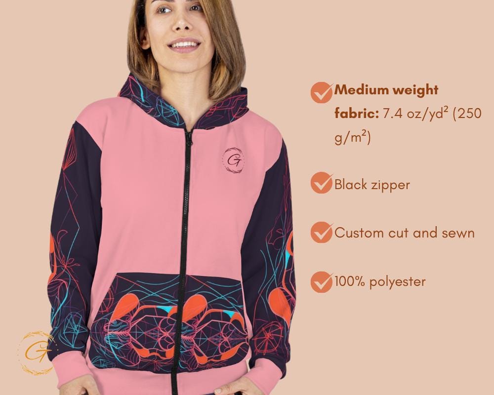 Neon Dryad Unisex Zip Hoodie All-Over Print