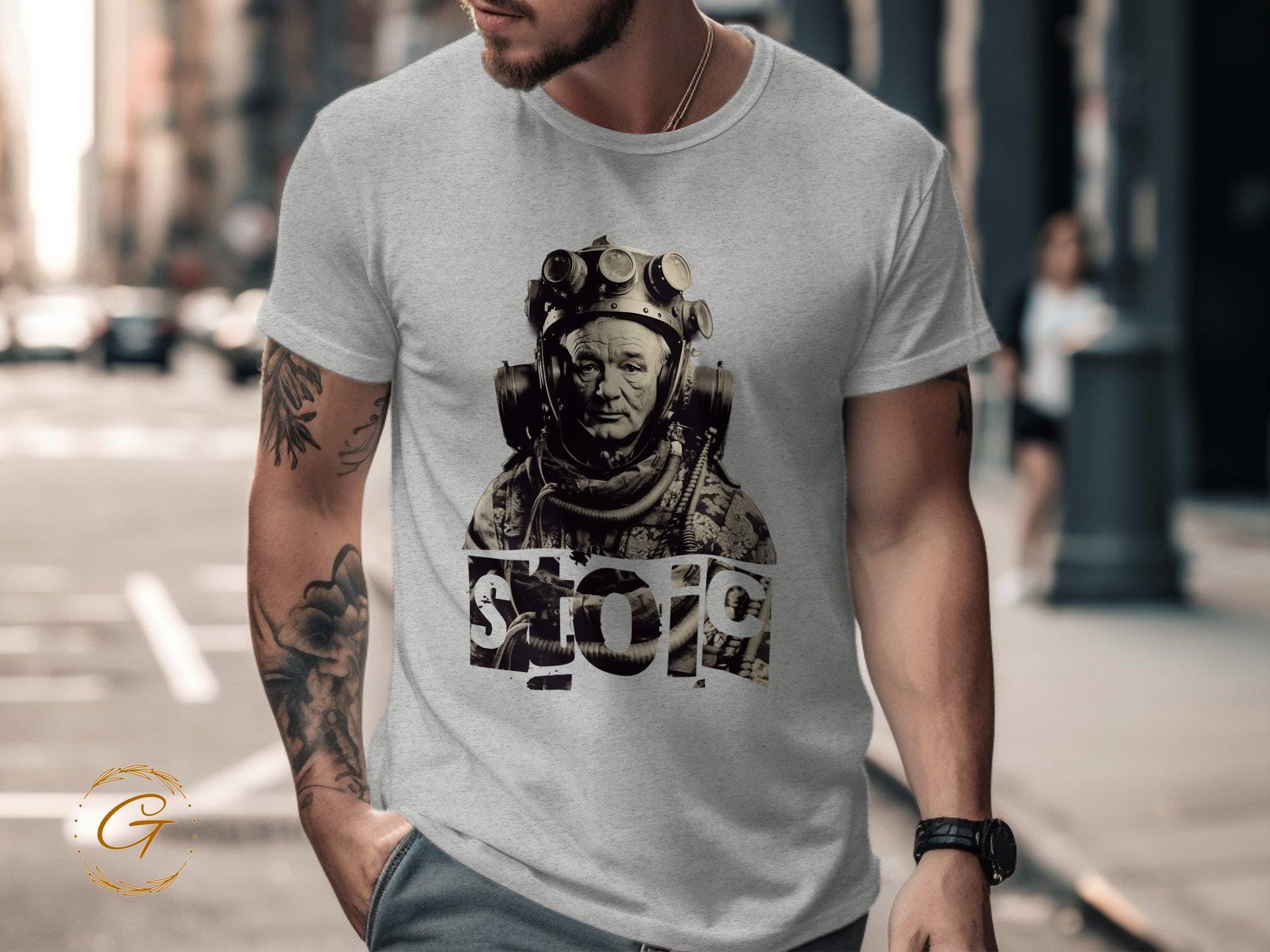 Sci-Fi Stoic Design T-Shirt, Futuristic Concept Graphic Tee