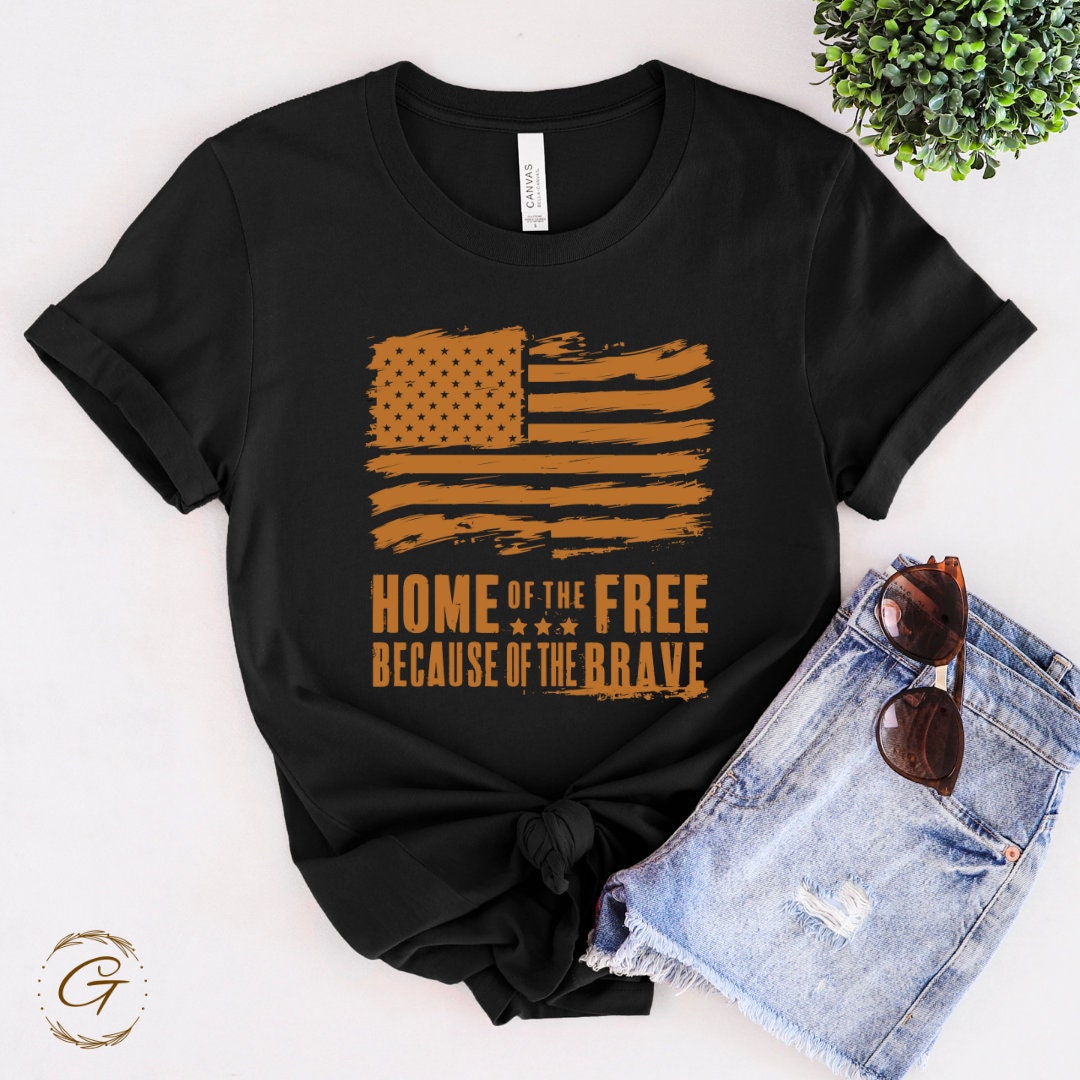 Vintage American Flag "Home of the Free" T-Shirt – Retro Patriotic Graphic Tee