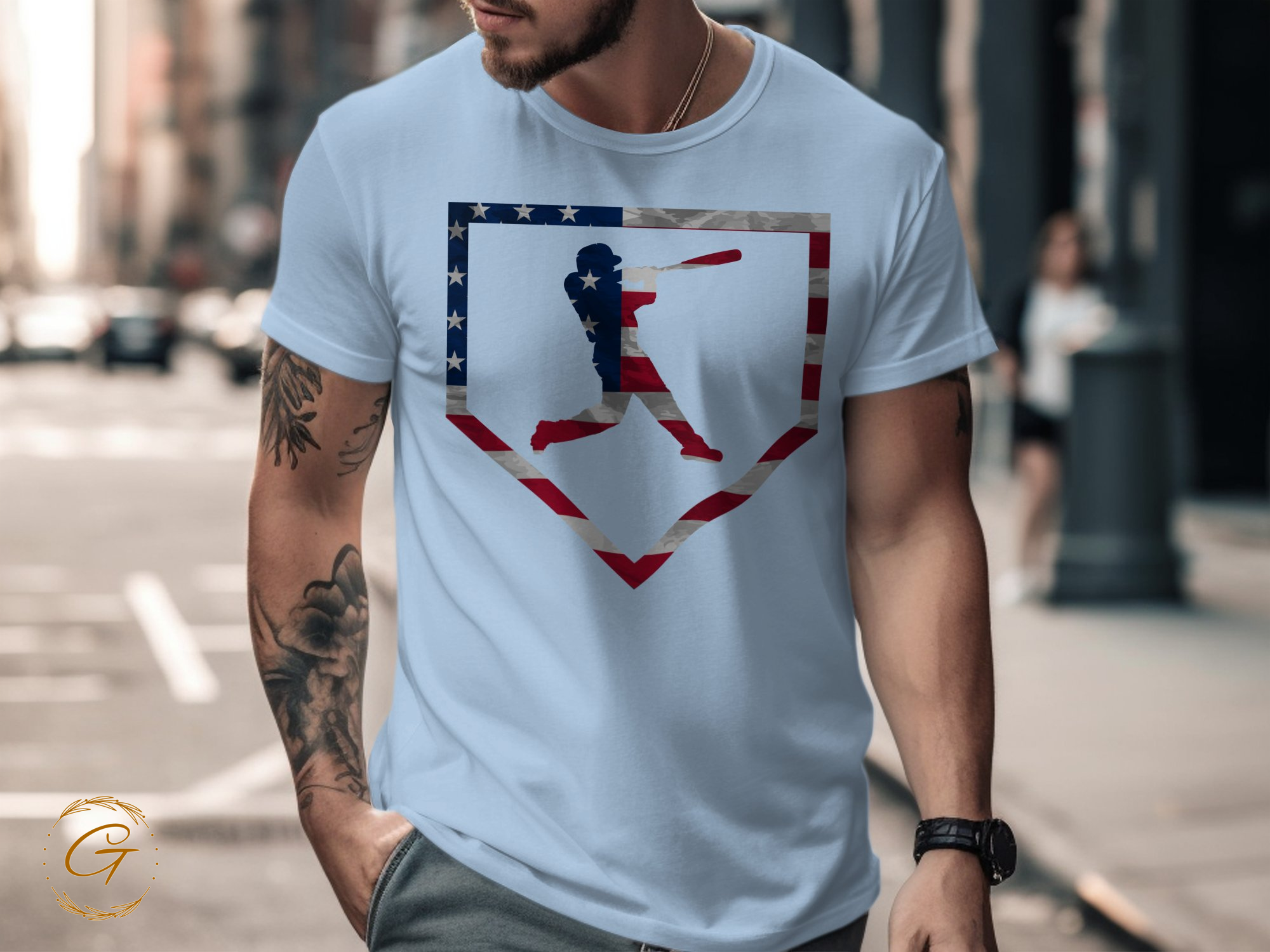American Flag Baseball Hero Graphic T-Shirt product