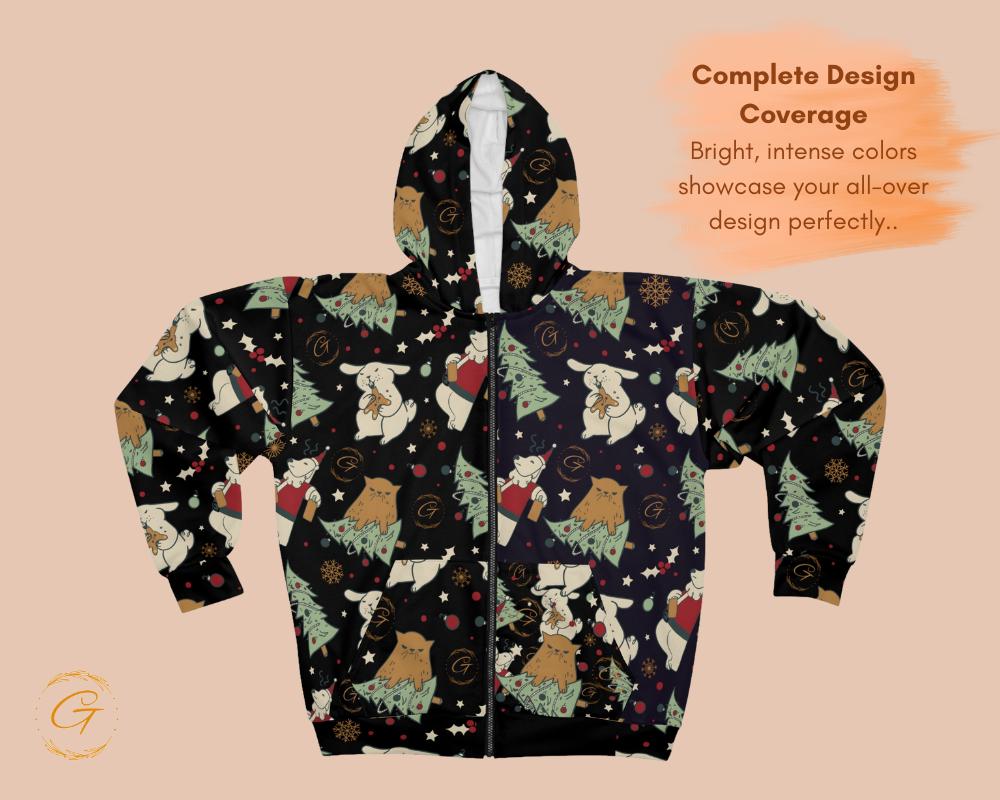 Anti Christmas Unisex Zip Hoodie All-Over Print