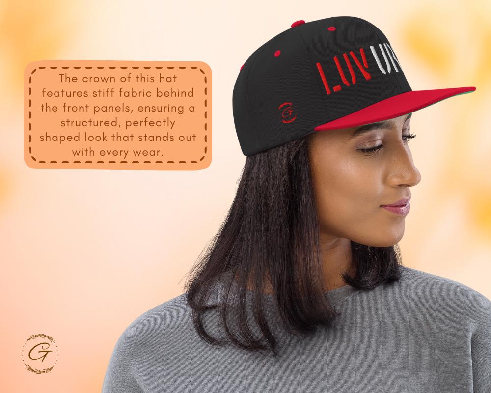 LUV URSELF Snapback Hat, Embroidered Adjustable Cap