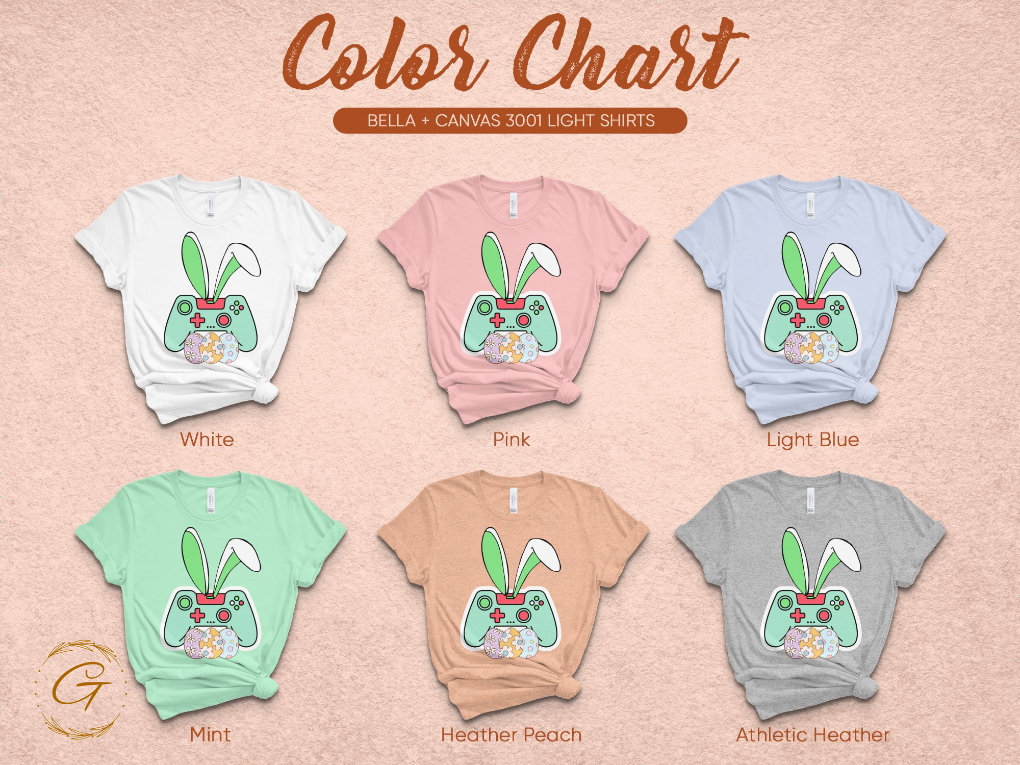 Cute Bunny Playing Video Games Graphic Tee Shirt product type